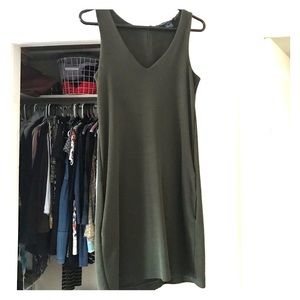 French Connection green/gray ribbed dress
